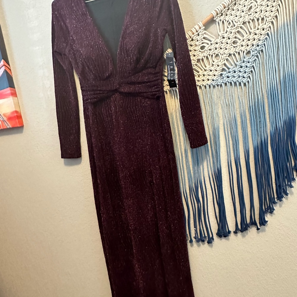 Long dress wine color perfect for This  holidays